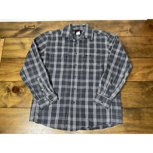 Wrangler Relentless Shirt Mens M Trevor Brevile Plaid Pearl Snap Western Plaid